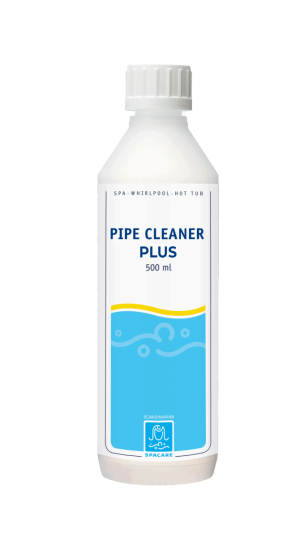 PIPE CLEANER PLUS (tidigare BIOFILM CLEANER) 500 ml, vit flaska med blå och gul design.