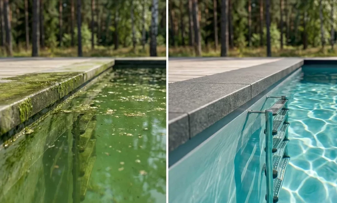 Grönt eller grumligt poolvatten?