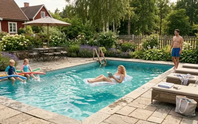 Skapa en komplett poolmiljö i trädgården